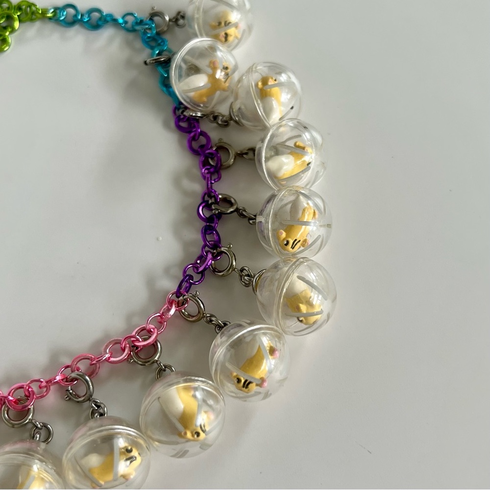 Charm it necklace with tiny hamster in ball charms